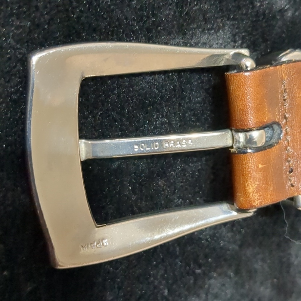 Cālé Genuine Lizard Skin Belt Size 32 (39") Brown Made in Spain - Picture 3 of 10